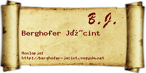 Berghofer Jácint névjegykártya